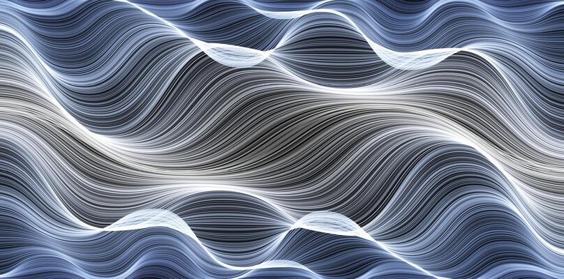 Abstract digital waves evoking storm, silk, ocean, fog and motion. Surreal tech-inspired texture for futuristic designs, visuals, branding, websites. illustration.