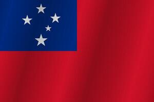 The Flag of the country Samoa on a white background vector