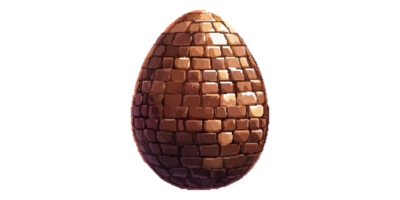 Shiny chocolate egg with mosaic pattern isolated on transparent background png