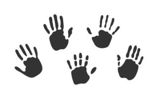 Silhouettes of hand prints. Hand print icons vector