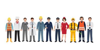 Set of professional worker with different character, people and jobs for Labor Day illustration vector