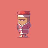 A Grumpy Coffee Character in a robe holding a newspaper. vector
