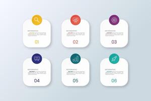 Six Step Infographic Process Template vector