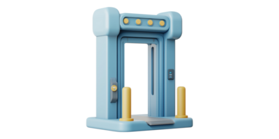 Digital metal detector gate isolated on transparent background png