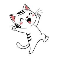 Lighthearted Cat Sketch with Baby Kitten Charm vector