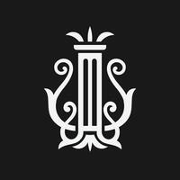 simple and elegant vintage ornament and pillar vector