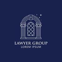 Simple and Modern Pillar of Law Legal symbol, outline style symbol vector