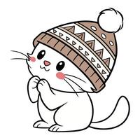Happy Kitten in Cartoon Style vector
