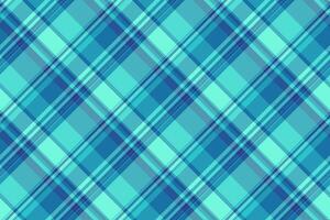 Customized fabric textile pattern, messy seamless background plaid. Classy tartan texture check in cyan and teal colors. vector