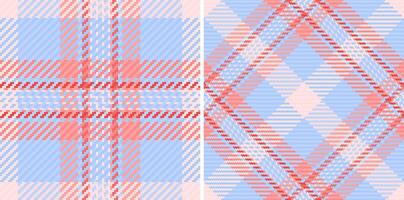 Pattern tartan plaid of fabric background seamless with a check textile texture. Set in kids colors. Valentines day gift ideas. vector