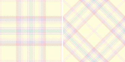 Pastel plaid patterns, perfect for textile design, fashion, and stationery. Two variations of delicate, soft color plaid offer versatility for various projects. vector