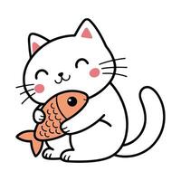 Cute Doodle of a Lazy Kitten vector