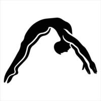 Swimmers in Motion in Race Clipart and Silhouette vector