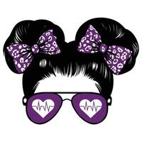 Messy Bun Design for Women in Nursing vector