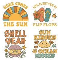 Retro Vintage Summer T-shirt Typography , collection of Summer Summer Vacation illustration, collection of Summer Beach Vibes Graphics vector