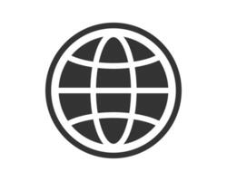Clean, minimalist globe icon. Represents global reach, connectivity, or international business. Ideal for websites, apps, and presentations on global topics. vector