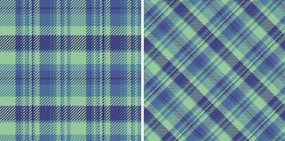 tartan seamless of check textile background with a texture fabric plaid pattern. Set in sea colors for greeting card designs. vector