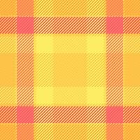 Vibrant yellow and coral plaid pattern. Perfect for textile design, website backgrounds, or cheerful branding. This cheerful, seamless texture evokes warmth and optimism. vector