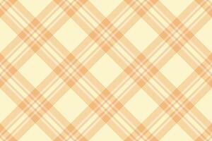 Gentle plaid pattern with intersecting lines in soft shades of apricot. Ideal for backgrounds, textiles, or design projects requiring a classic, subtle texture. vector