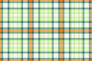 Vibrant plaid pattern in lime green, orange, and teal on a cream background. Perfect for textile design, website backgrounds, or crafting projects. vector