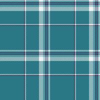 Classic pixelated plaid pattern with teal and white lines, perfect for vintage designs, backgrounds, and retro graphics. Evokes a nostalgic, cozy feel. vector