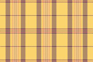 Vibrant yellow plaid pattern with subtle peach and dark brown accents. Perfect for textile design, website backgrounds, or fashion projects. vector