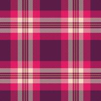 Vibrant pink and purple plaid pattern. Perfect for textile design, fashion, website backgrounds, or crafting projects. This seamless texture evokes warmth and style. vector