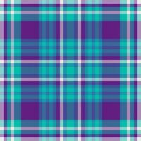 Vibrant teal and purple plaid pattern. Perfect for textile designs, website backgrounds, or fashion projects. vector