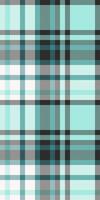 Seamless pastel teal, white, and black plaid pattern. Perfect for textile design, apparel, wrapping paper, or website backgrounds. vector