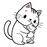 Bubbly Cartoon Cat with Big Eyes vector
