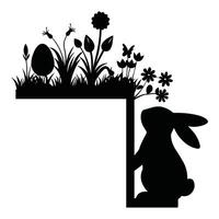 Elegant Bunny Silhouette for Easter Door Corner Display vector