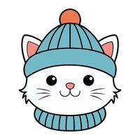 Smiling Cartoon Cat Character vector