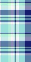 Picnic plaid pattern seamless, horizontal texture check textile. Reel background tartan fabric in light and cyan colors. vector