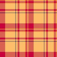 Vibrant orange and red plaid pattern, perfect for textile design, wallpaper, or website backgrounds. vector