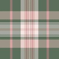 Classic plaid pattern in muted green and pink hues. Seamless design ideal for textile prints, backgrounds, and cozy, traditional themed projects. Versatile texture. vector