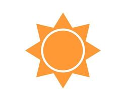 Vibrant orange sun icon. Simple and clean design. Represents summer, warmth, energy, and optimism. Great for weather apps, vacation planning, or solar power concepts. vector