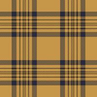 Elegant mustard yellow and navy plaid pattern. Perfect for textile design, apparel, or fallthemed projects. vector