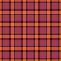 Bandanna check fabric seamless, autumn textile texture . Fancy pattern tartan plaid background in red and dark colors. vector