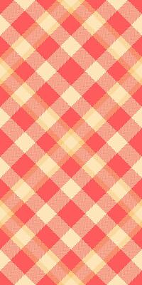 Vibrant coral and cream gingham pattern. Perfect for textile designs, website backgrounds, or crafting projects. This cheerful, textured check evokes feelings of warmth, comfort, and summer picnics.