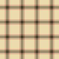 Elegant cream, brown, and red plaid pattern. Perfect for textile design, website backgrounds, or crafting projects. vector