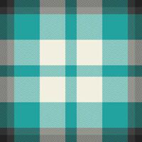 Classic plaid pattern in teal, beige and grey. Textile design for fashion, interiors, crafts. Versatile background texture with geometric appeal. vector