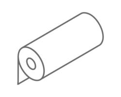 A minimalist isometric illustration of a roll of paper, perfect for representing concepts of supply, packaging, or process flow. vector