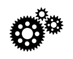 Black gears on white, representing teamwork, innovation, and mechanical processes. Perfect for illustrating concepts like synergy, connection, and precision. vector