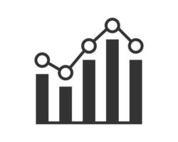 Minimalist graph icon showing growth and fluctuation. Perfect for finance, business reports, market analysis, and data presentation projects. vector