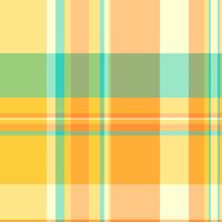 Summertime tartan check pattern, costume fabric texture background. Customized plaid seamless textile in amber and yellow colors. vector