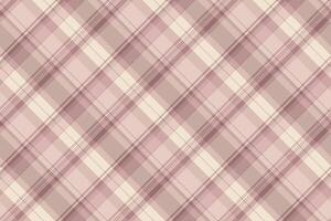 Elegant plaid pattern in soft, muted pink and cream tones. Seamlessly tileable texture ideal for backgrounds, textiles, wrapping paper, and versatile design projects. vector
