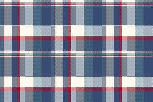 Classic plaid pattern in blue, red, and white. Perfect for textile designs, apparel, or website backgrounds. This seamless texture evokes a feeling of warmth and tradition. vector