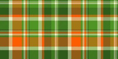 Vibrant green, orange, and cream plaid pattern. Perfect for textile design, autumnal themes, or rustic backgrounds. vector