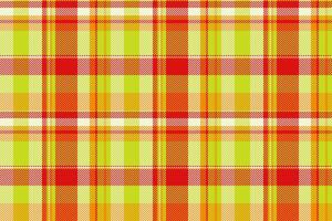 Vibrant, seamless plaid pattern in sunny yellow, fiery orange, and bold red. Perfect for textile designs, website backgrounds, or crafting projects. vector
