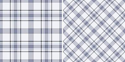Elegant grayscale plaid patterns, perfect for textile design, website backgrounds, or stationery. Two distinct styles classic horizontal diagonal. vector